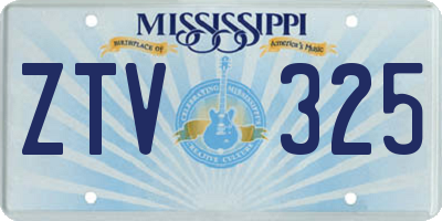 MS license plate ZTV325