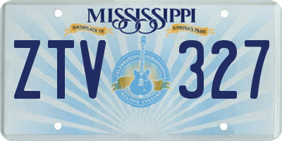 MS license plate ZTV327