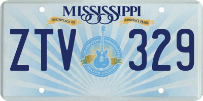 MS license plate ZTV329