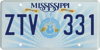 MS license plate ZTV331