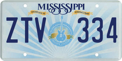 MS license plate ZTV334