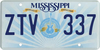 MS license plate ZTV337