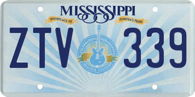 MS license plate ZTV339