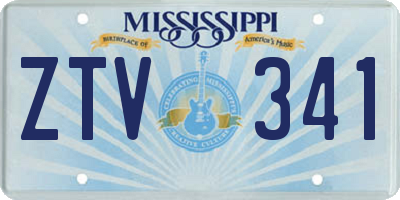 MS license plate ZTV341