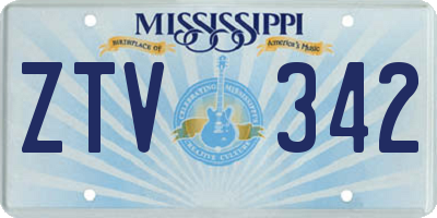 MS license plate ZTV342