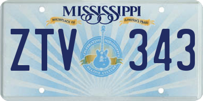 MS license plate ZTV343