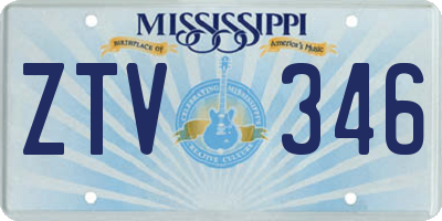 MS license plate ZTV346