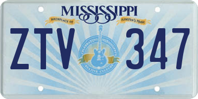 MS license plate ZTV347