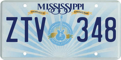 MS license plate ZTV348
