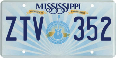 MS license plate ZTV352
