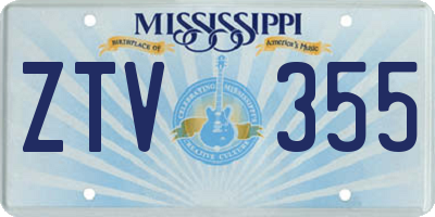 MS license plate ZTV355
