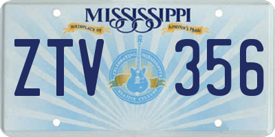 MS license plate ZTV356