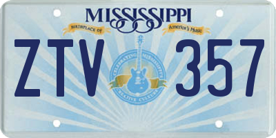 MS license plate ZTV357
