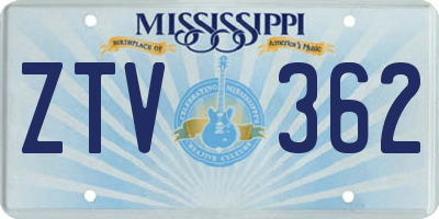 MS license plate ZTV362