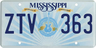 MS license plate ZTV363