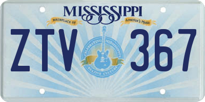 MS license plate ZTV367