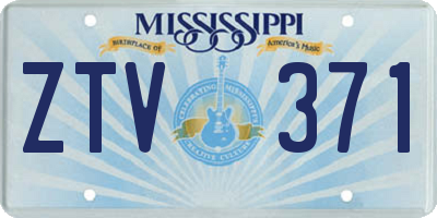 MS license plate ZTV371