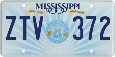 MS license plate ZTV372