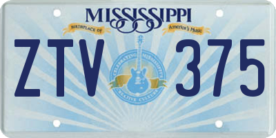 MS license plate ZTV375