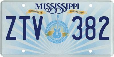 MS license plate ZTV382