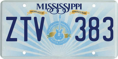 MS license plate ZTV383