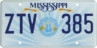 MS license plate ZTV385