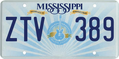 MS license plate ZTV389