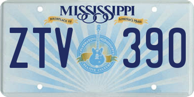 MS license plate ZTV390