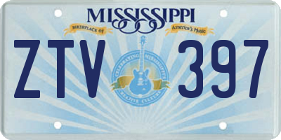 MS license plate ZTV397