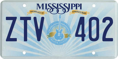 MS license plate ZTV402