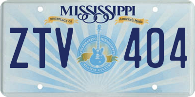 MS license plate ZTV404