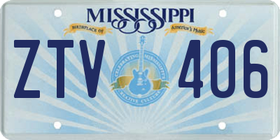 MS license plate ZTV406