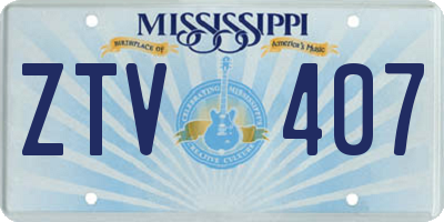 MS license plate ZTV407