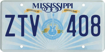 MS license plate ZTV408