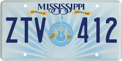 MS license plate ZTV412