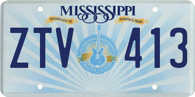 MS license plate ZTV413