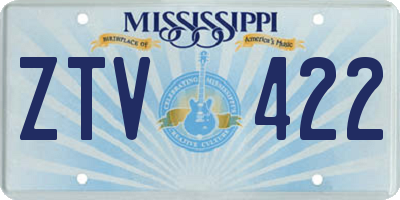 MS license plate ZTV422