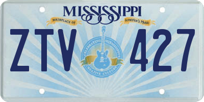 MS license plate ZTV427