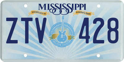MS license plate ZTV428