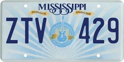 MS license plate ZTV429