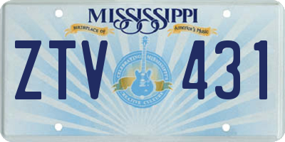 MS license plate ZTV431