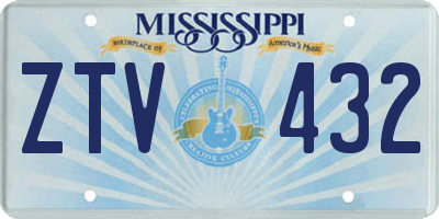 MS license plate ZTV432