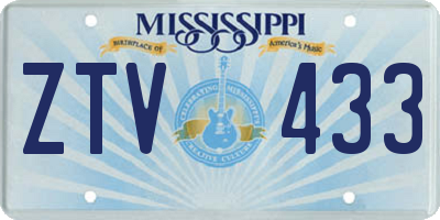 MS license plate ZTV433