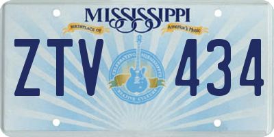 MS license plate ZTV434