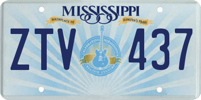 MS license plate ZTV437