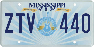 MS license plate ZTV440