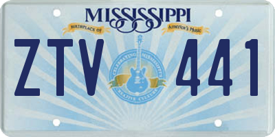 MS license plate ZTV441