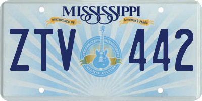 MS license plate ZTV442
