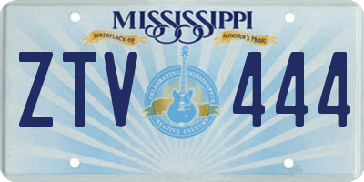 MS license plate ZTV444