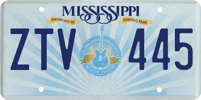 MS license plate ZTV445